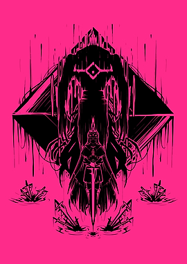 Knight and Shadow on Pink