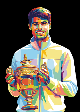 Carlos Alcaraz Wimbledon Champion Pop Art