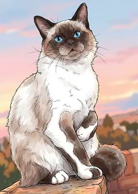 Siamese Cat Portrait