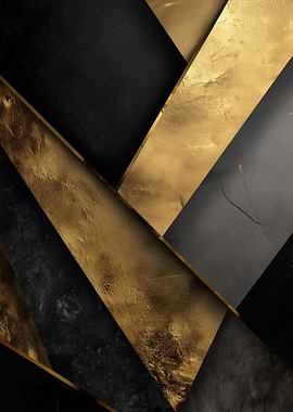 Abstract Gold and Black Geometric Design