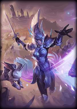 Armored Warrior with Unicorn Rabbit Companion