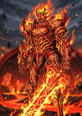 Fiery Knight in Armor