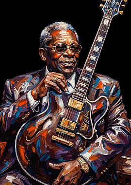 B.B. King Portrait with Guitar