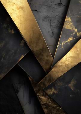 Abstract Gold and Black Geometric Design