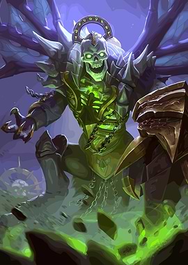 Undead Warrior with Glowing Green Eyes