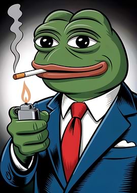 Pepe the Frog Smoking Cartoon