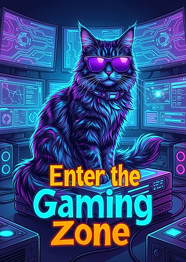 Cyberpunk Cat Gaming Zone