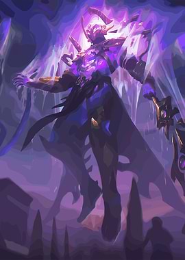 Majestic Purple Fantasy Warrior Illustration