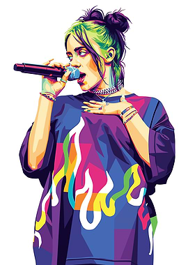 Billie Eilish Pop Art Illustration