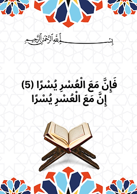 With Hardship Comes Ease – Quranic Verse Art