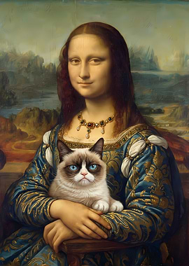 Mona Lisa with Grumpy Cat