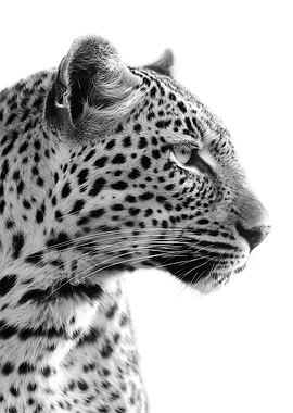 Leopard Portrait in Black and White