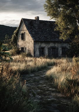 Old House in Field
