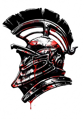 Spartan Helmet with Blood Splatters
