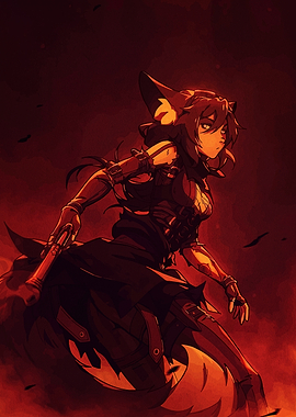 Anime Fox Girl with Gun