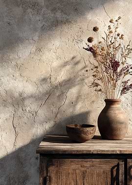 Rustic Still Life with Dried Flowers