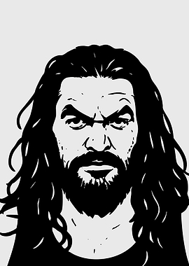 Jason Momoa Black and White Portrait