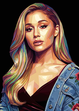 Ariana Grande Colorful Portrait
