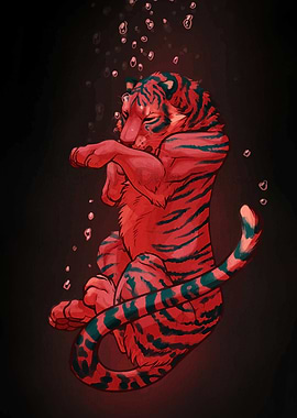 Red Tiger Underwater