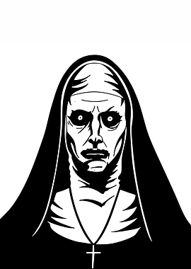 The Nun Black and White Portrait