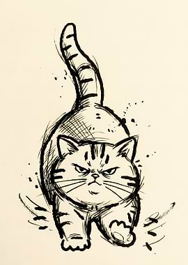 Grumpy Cat Ink Sketch