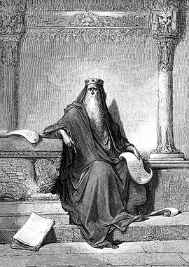 King Solomon by Gustave Dore Engraving