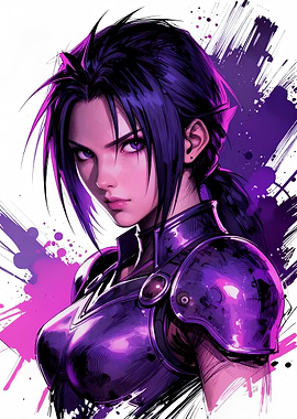 Purple Warrior Woman Portrait