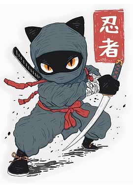 Ninja Cat Cartoon