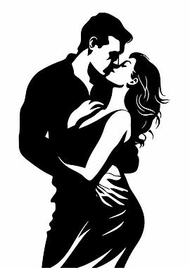 Embracing Couple Silhouette
