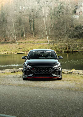 Black Car by the Lake