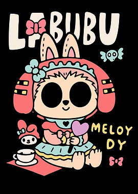 Labubu Cute Kawaii Anime Girl Poster - Cartoon Wall Art