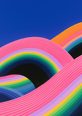 Colorful Abstract Rainbow Waves