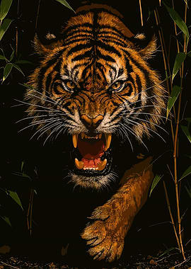 Roaring Tiger Portrait