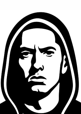 Eminem Black and White Portrait