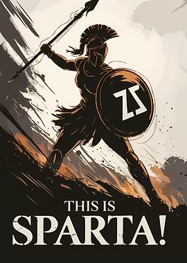 Spartan Warrior with Spear and Shield