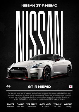Nissan GT-R Nismo Car Poster