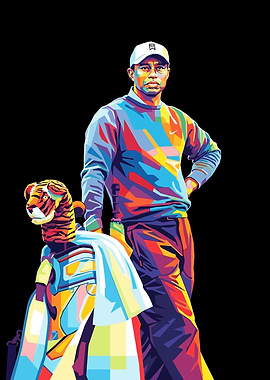 Tiger Woods Pop Art Portrait