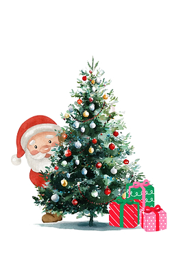 Santa Claus and Christmas Tree