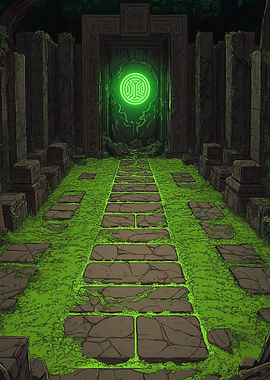 Ancient Ruins with Glowing Portal