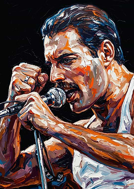 Freddie Mercury Impasto Portrait