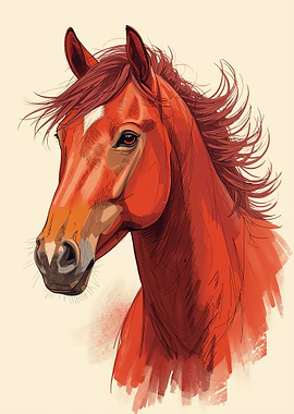 Red Horse Portrait