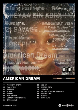 21 Savage - American Dream Album Cover