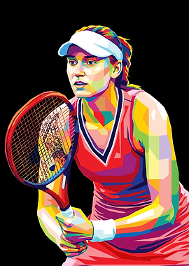 Iga Świątek Tennis Player Pop Art Portrait