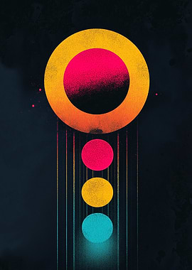 Abstract Circles on Dark Background