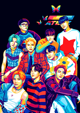 ATEEZ Group Portrait Pop Art