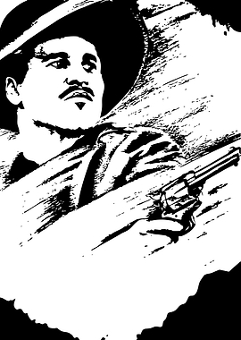 Black and White Cowboy with Gun val kilmer as doc