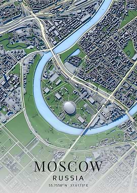 Moscow, Russia City Map