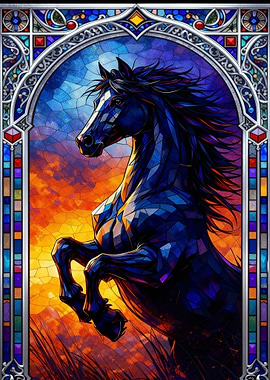 Stained Glass Horse