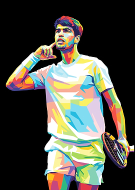 Carlos Alcaraz Colorful Pop Art