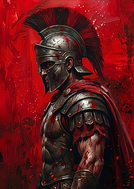 Bloody Spartan Warrior Portrait